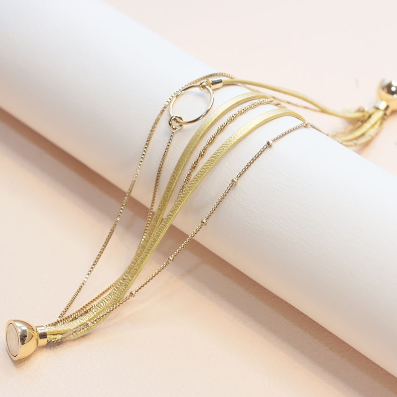 Bracelet Flowers for Zoé collection Clover Metallic Gold argent doré
