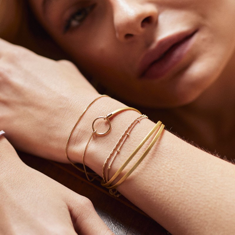 Bracelet Flowers for Zoé collection Clover Metallic Gold argent doré