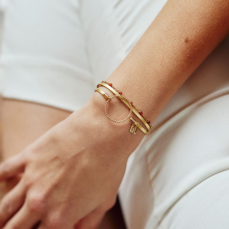 Bracelet Flowers for Zoé collection Enola cercle argent doré