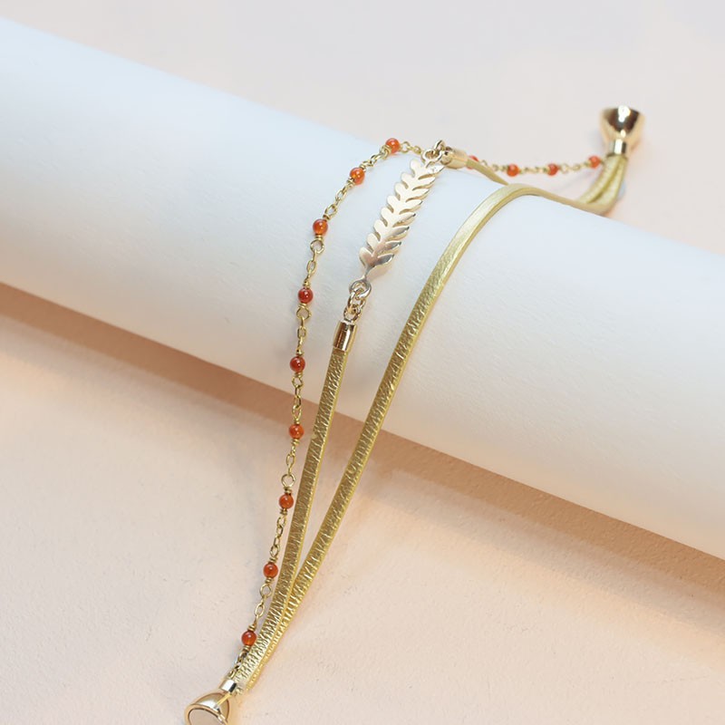 Bracelet Flowers for Zoé collection Serendi argent doré