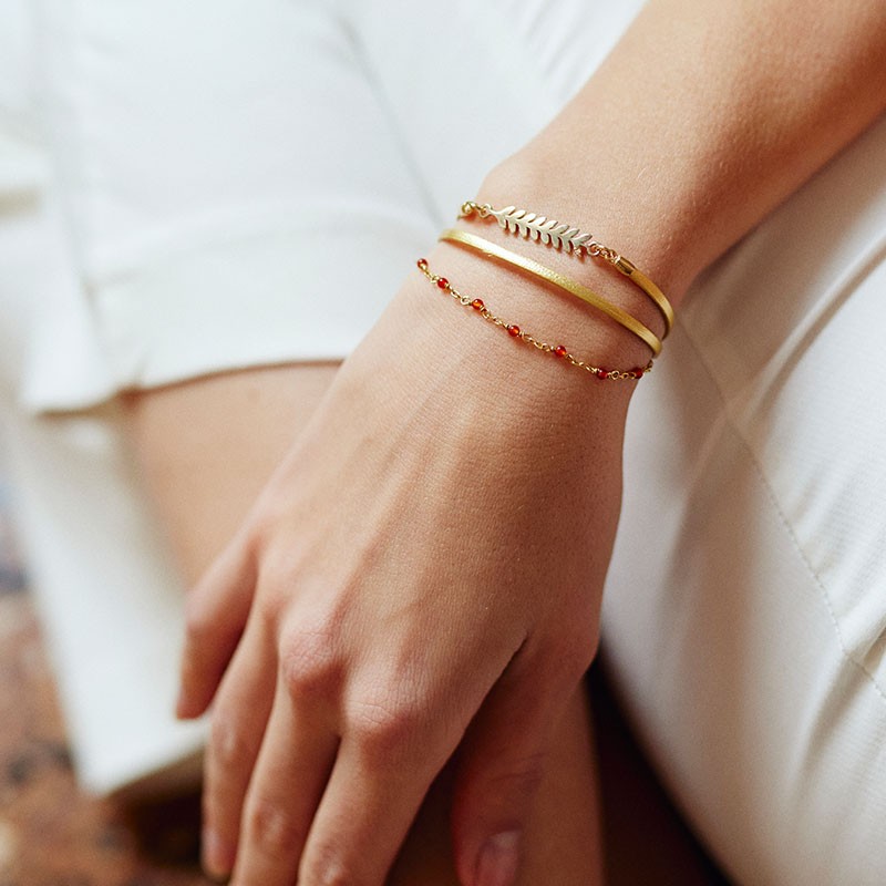 Bracelet Flowers for Zoé collection Serendi argent doré