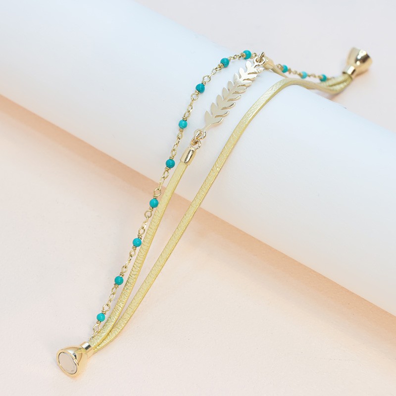 Bracelet Flowers for Zoé collection Serendi argent doré