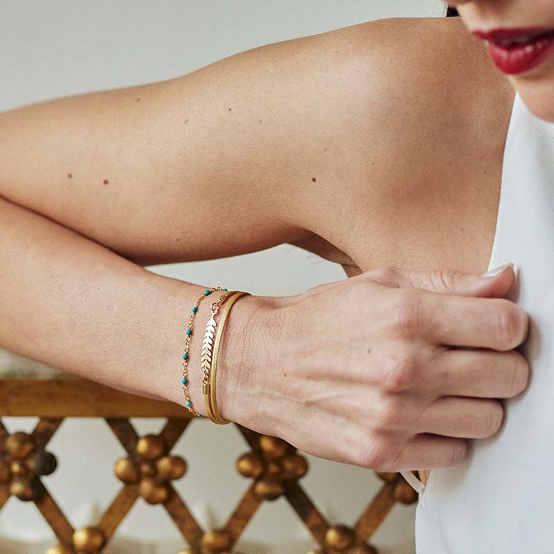 Bracelet Flowers for Zoé collection Serendi argent doré