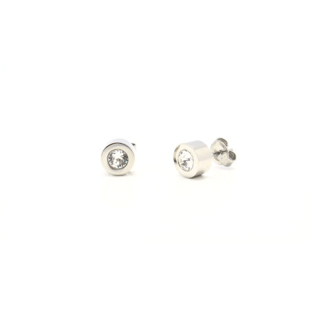 AMPORELLE, Boucles d'Oreilles en Acier et Cristal