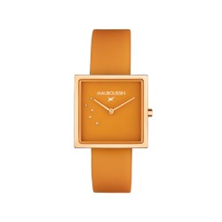 MONTRE FEMME MAUBOUSSIN L'HEURE CARAMEL BEURRE SALE CARRE BRACELET SILICONE