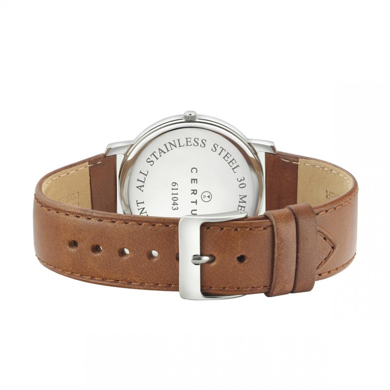 Montre analogique Certus bracelet cuir marron