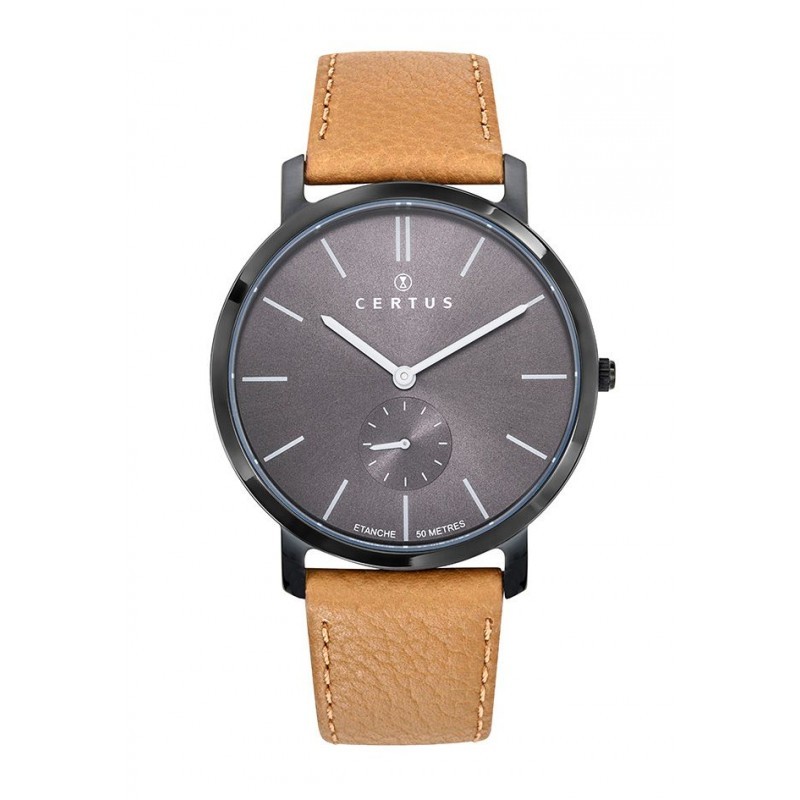 Montre analogique Certus bracelet cuir marron