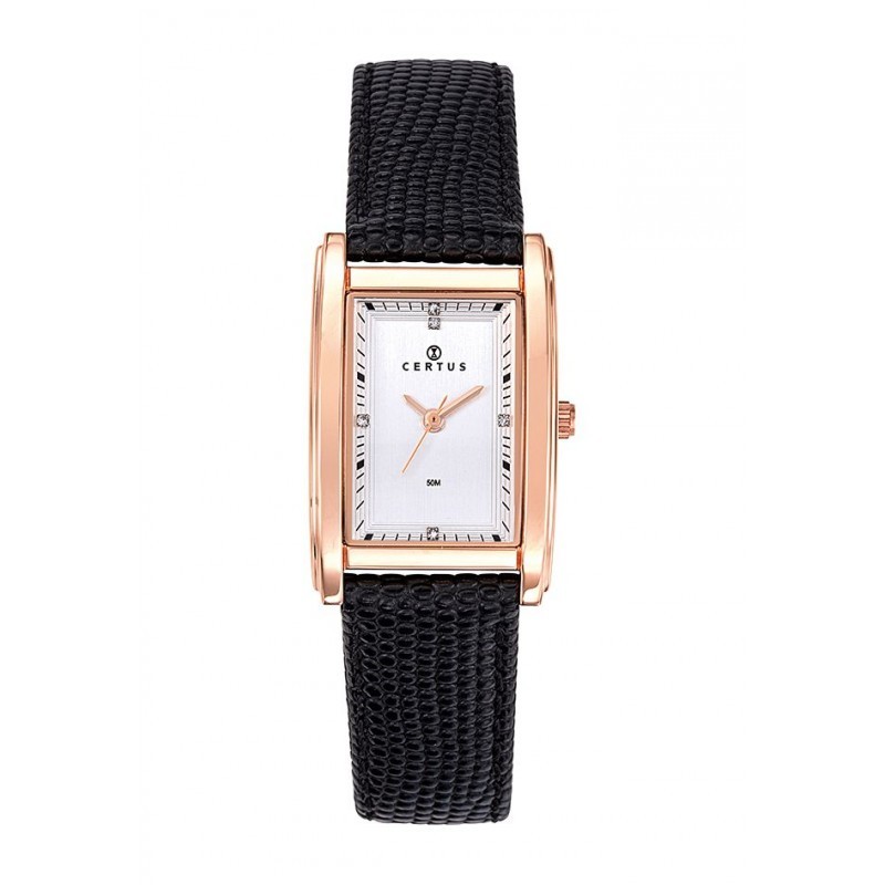 Montre analogique Certus bracelet cuir noir