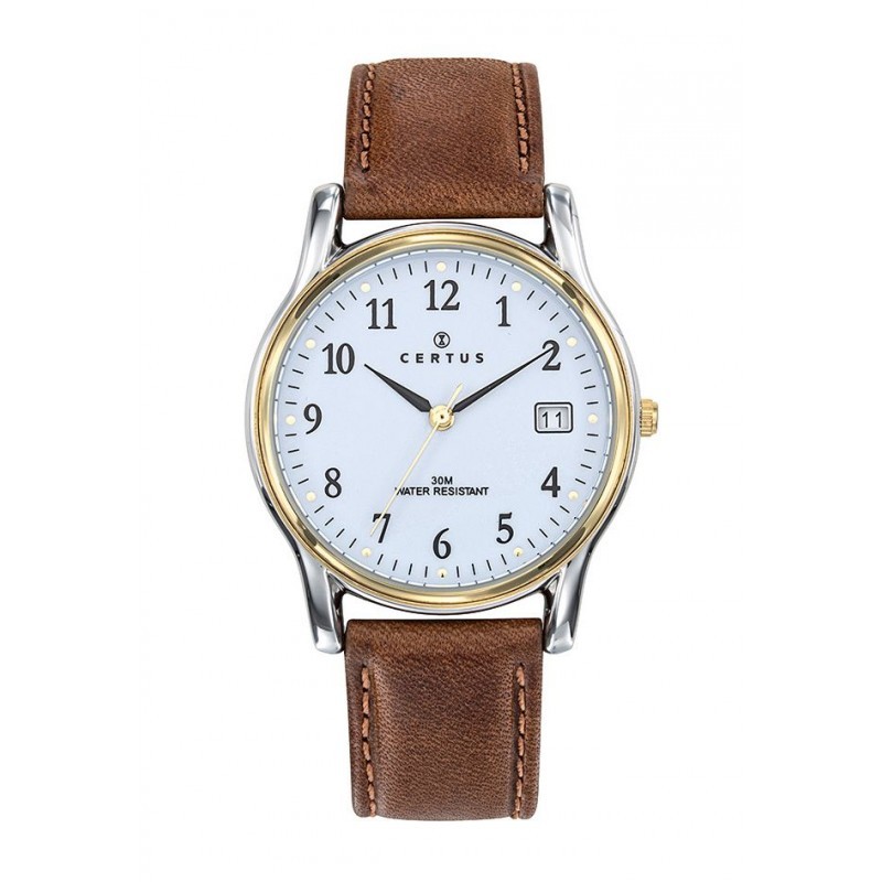 Montre analogique Certus bracelet cuir marron