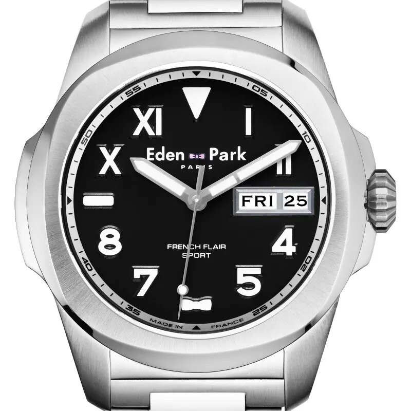 Montre analogique Eden Park collection French Flair Sport bracelet acier argenté