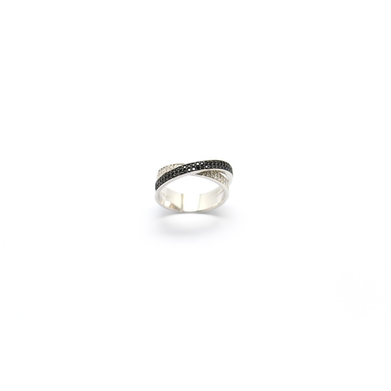 Carador - Bague Noire et Blanche ARGENT 925/001