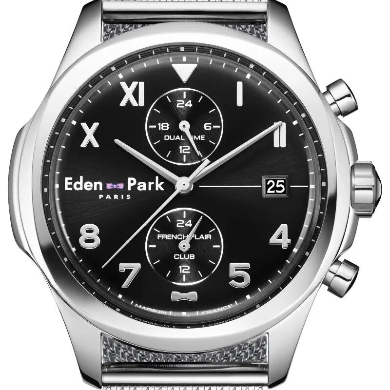 Montre analogique Eden Park collection French Flair Club bracelet acier argenté