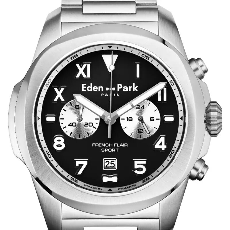 Montre analogique Eden Park collection French Flair Sport bracelet acier argenté