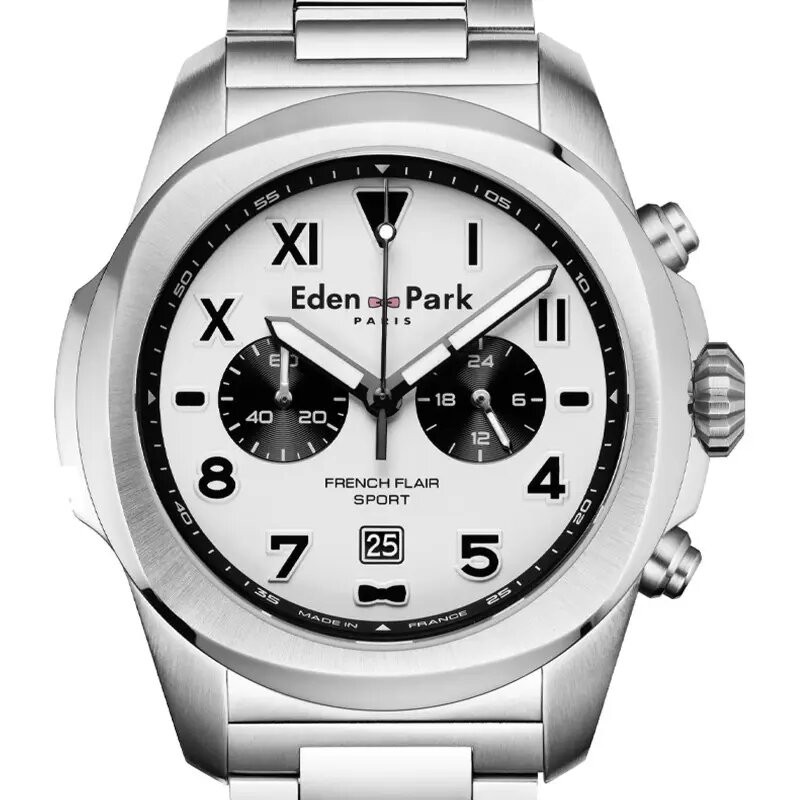 Montre analogique Eden Park collection French Flair Sport bracelet acier argenté