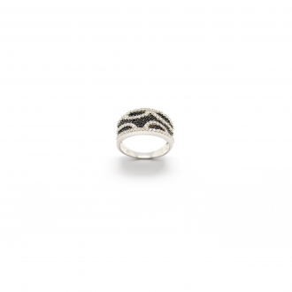 Carador - Bague Noire et Blanche ARGENT 925/003