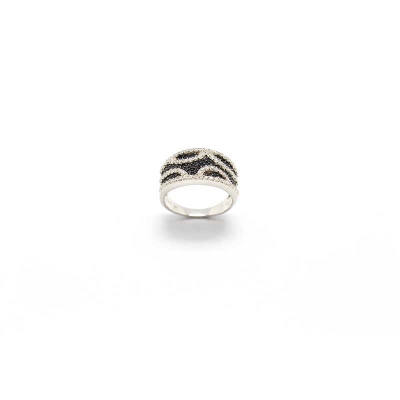 Carador - Bague Noire et Blanche ARGENT 925/003