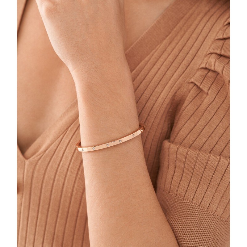Bracelet femme jonc fossil val holiday sparkles acier doré, nacres et  oxydes - bracelets-femme - edora