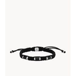 Bracelet Homme Fossil en perles onyx et cordon noir