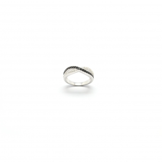 Carador - Bague Noire et Blanche ARGENT 925/000