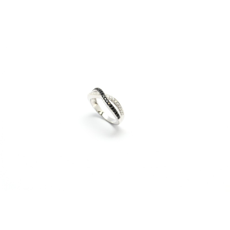 Carador - Bague Noire et Blanche ARGENT 925/000