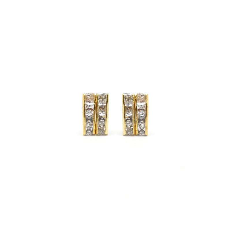 Boucles d'oreilles Or 375/000 et Oxyde de Zirconium