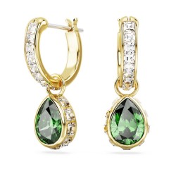 Boucles d'oreilles pendantes Swarovski  Collection Stilla en acier doré et cristal vert