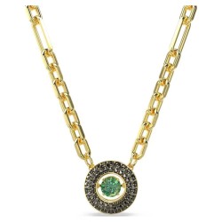 Collier Femme Swarovski Sparkling Dance en métal doré et cristaux verts et noirs