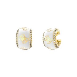 Boucles d'oreilles Femme Guess 4G LOOP acier doré avec oxydes de zirconium