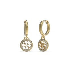 Boucles d'oreilles Femme Guess LIFE IN 4G pendantes en acier doré avec oxydes de zirconium