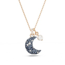 Collier Femme Swarovski Luna métal rose avec cristaux