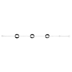 Bracelet femme carador en argent avec céramique noire et oxydes de zirconium