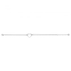 Bracelet Femme carador en argent avec cœur en céramique blanche