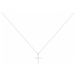 Collier femme carador en argent motif croix avec oxydes de zirconium