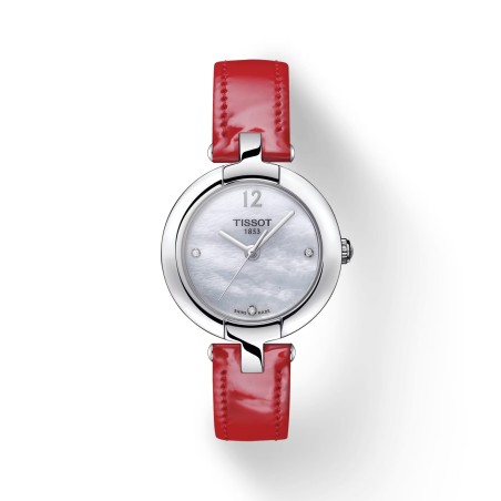 Montre Femme Tissot Pinky bracelet cuir rouge brillant