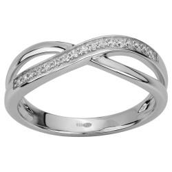 Bague femme carador en argent entrelacé avec oxydes de zirconium