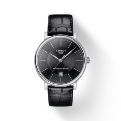 Montre Tissot carson premium powermatic 80 bracelet cuir noir