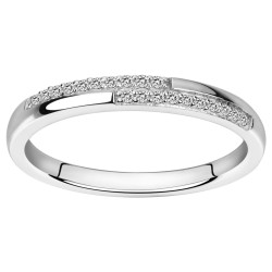 Bague femme carador en argent type alliance fantaisie avec oxydes de zirconium