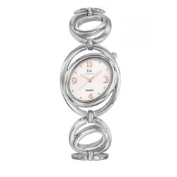 MONTRE GO GIRL ONLY BRACELET ACIER FANTAISIE BOITIER OVALE CADRAN BLANC INDEX DORE ROSE