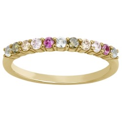 Bague femme carador en plaqué or avec oxydes de zirconium multicolores serti griffes