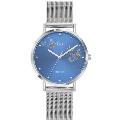 MONTRE GO GIRL ONLY BRACELET MILANAIS  CADRAN BLEU AVEC PAPILLONS