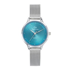 MONTRE GO GIRL ONLY BRACELET MILANAIS ARGENTE CADRAN BLEU VERT TRAVAILLE