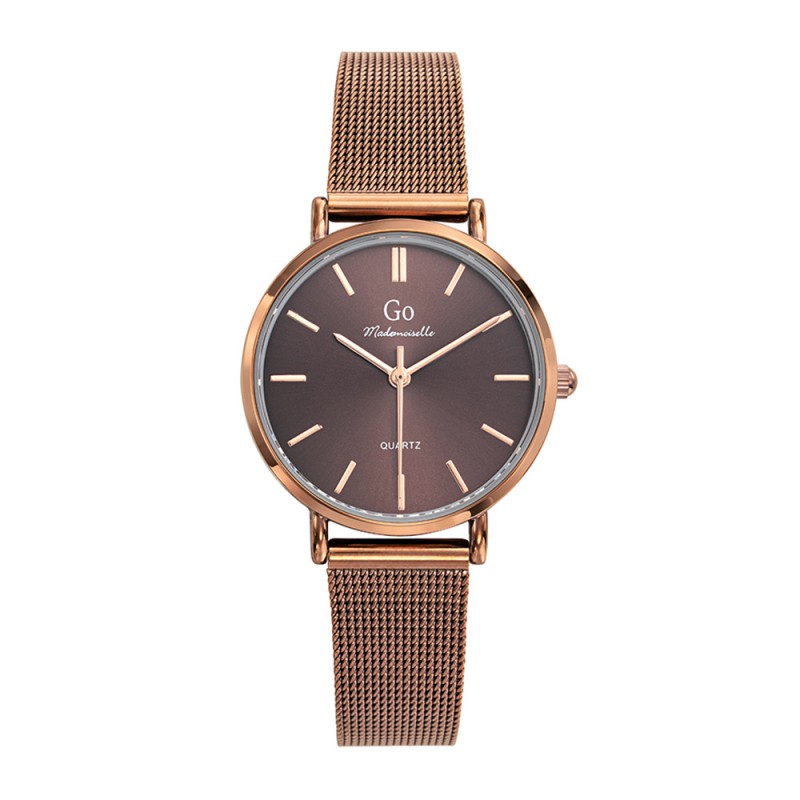 Montre Analogique Go Mademoiselle Bracelet Métal Marron