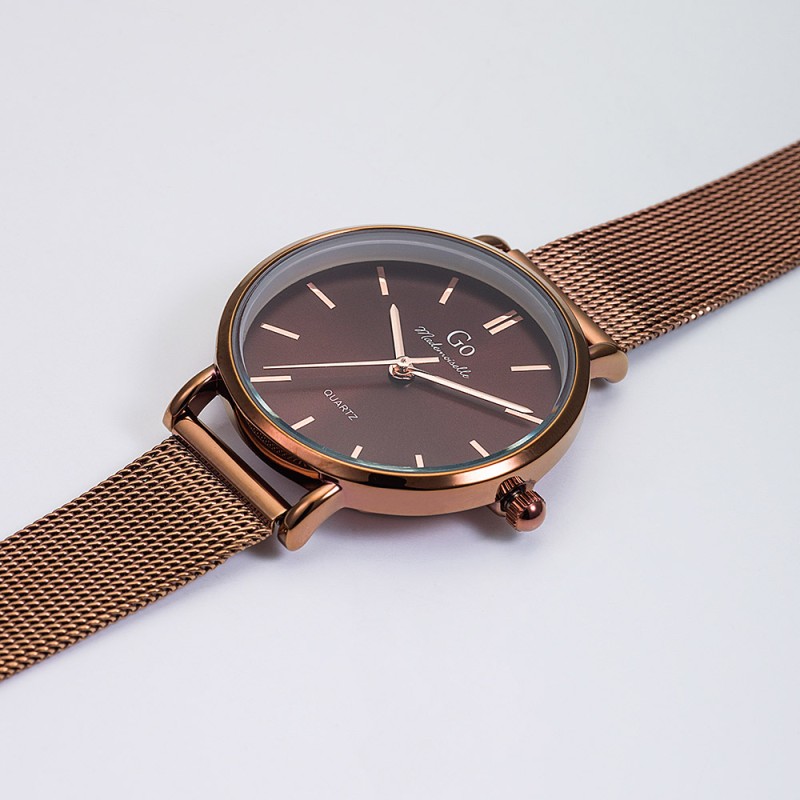 Montre Analogique Go Mademoiselle Bracelet Métal Marron