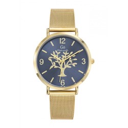 MONTRE GO GIRL ONLY BRACELET MILANAIS DORE  CADRAN BLEU ARBRE DE VIE