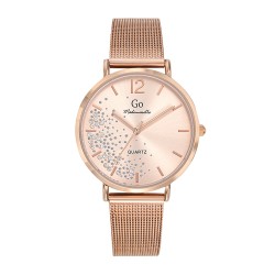 MONTRE GO GIRL ONLY BRACELET MILANAIS DORE ROSE CADRAN DORE ROSE AVEC STRASS