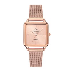 MONTRE GO GIRL ONLY BRACELET MILANAIS DORE ROSE BOITIER CARRE