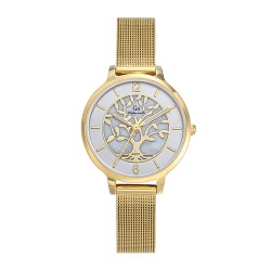 MONTRE GO GIRL ONLY BRACELET MILANAIS DORE CADRAN CREME ARBRE DE VIE