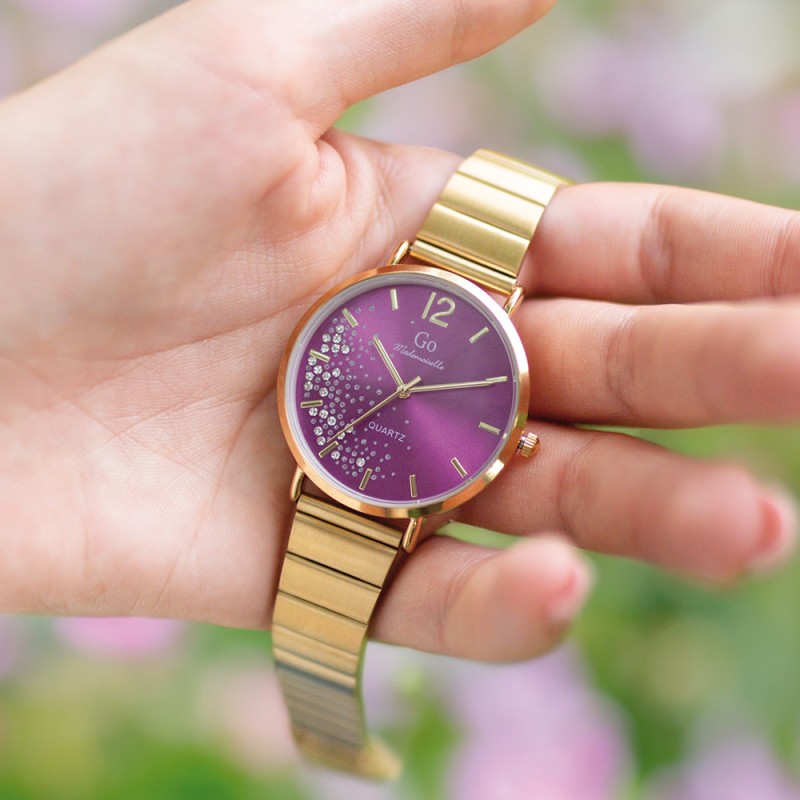 Montre Analogique Go Mademoiselle Bracelet Métal Doré