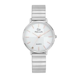 MONTRE GO GIRL ONLY BRACELET ACIER ARGENTE CADRAN BLANC INDEX DORE ROSE