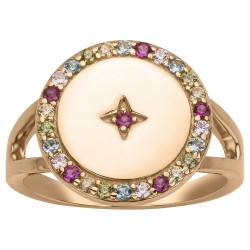 Bague Fantaisie femme carador en plaqué or avec oxydes de zirconium multicolores